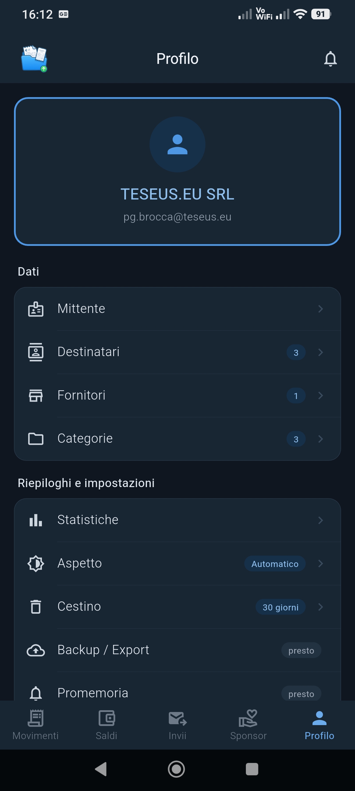 Profilo utente